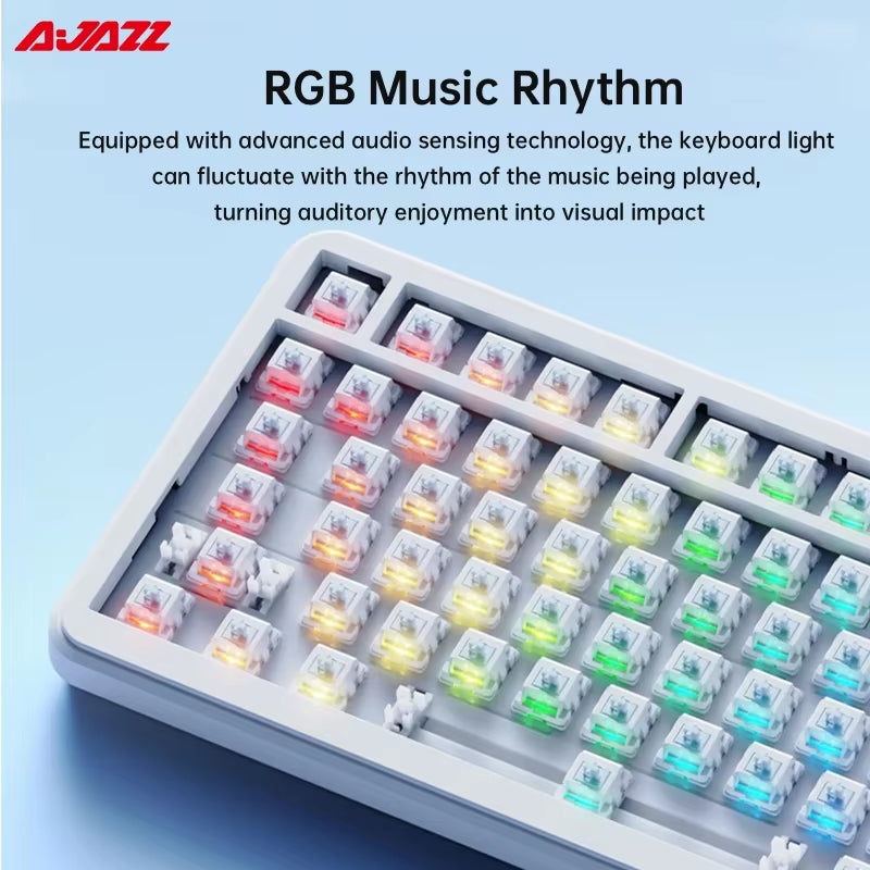 AK820 MAX Tri-Mode RGB Gaming Mechanical Keyboard Bluetooth Wireless 2.4G Type C 82 Keys PBT Keycaps Hot Swap for Gamer PC