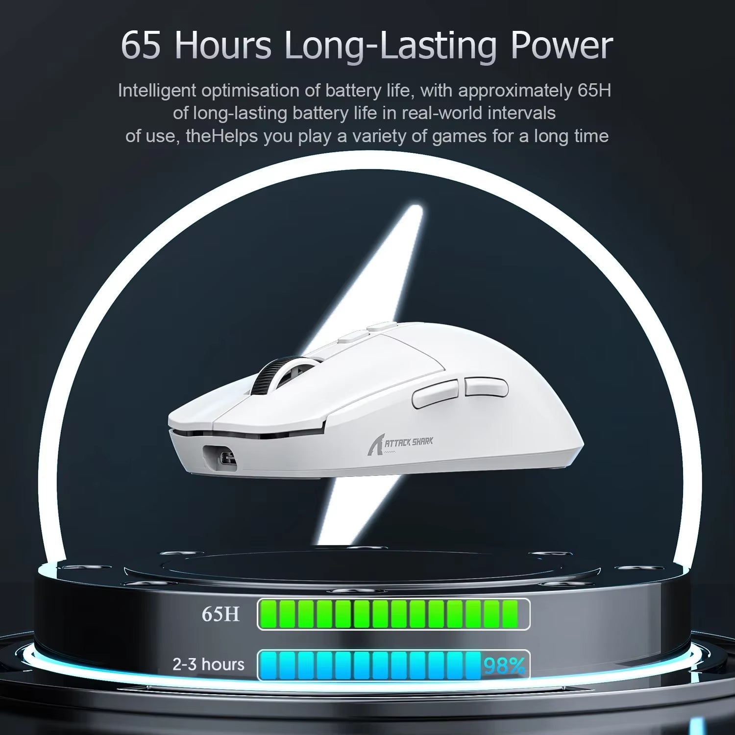 Attack Shark X6 Bluetooth Mouse , Pixart PAW3395, Tri-Mode Connection, RGB Touch Magnetic Charging Base, Macro Gaming Mouse