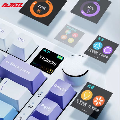 AK820 MAX Tri-Mode RGB Gaming Mechanical Keyboard Bluetooth Wireless 2.4G Type C 82 Keys PBT Keycaps Hot Swap for Gamer PC