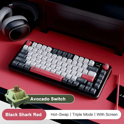 AK820 MAX Tri-Mode RGB Gaming Mechanical Keyboard Bluetooth Wireless 2.4G Type C 82 Keys PBT Keycaps Hot Swap for Gamer PC